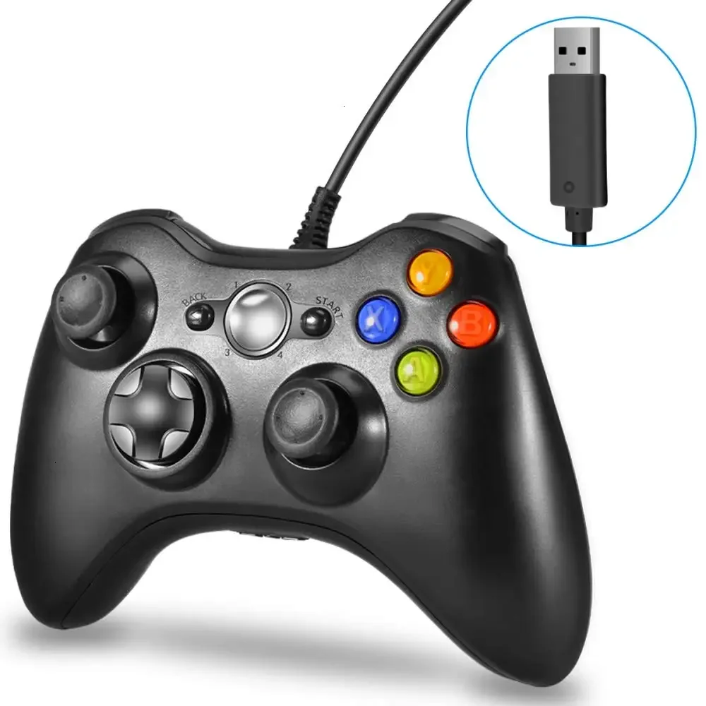 Gaming Console Xbox 360 - セラークボックス360用有線コントローラー,ジョイスティック,ジョイパッド,USB
