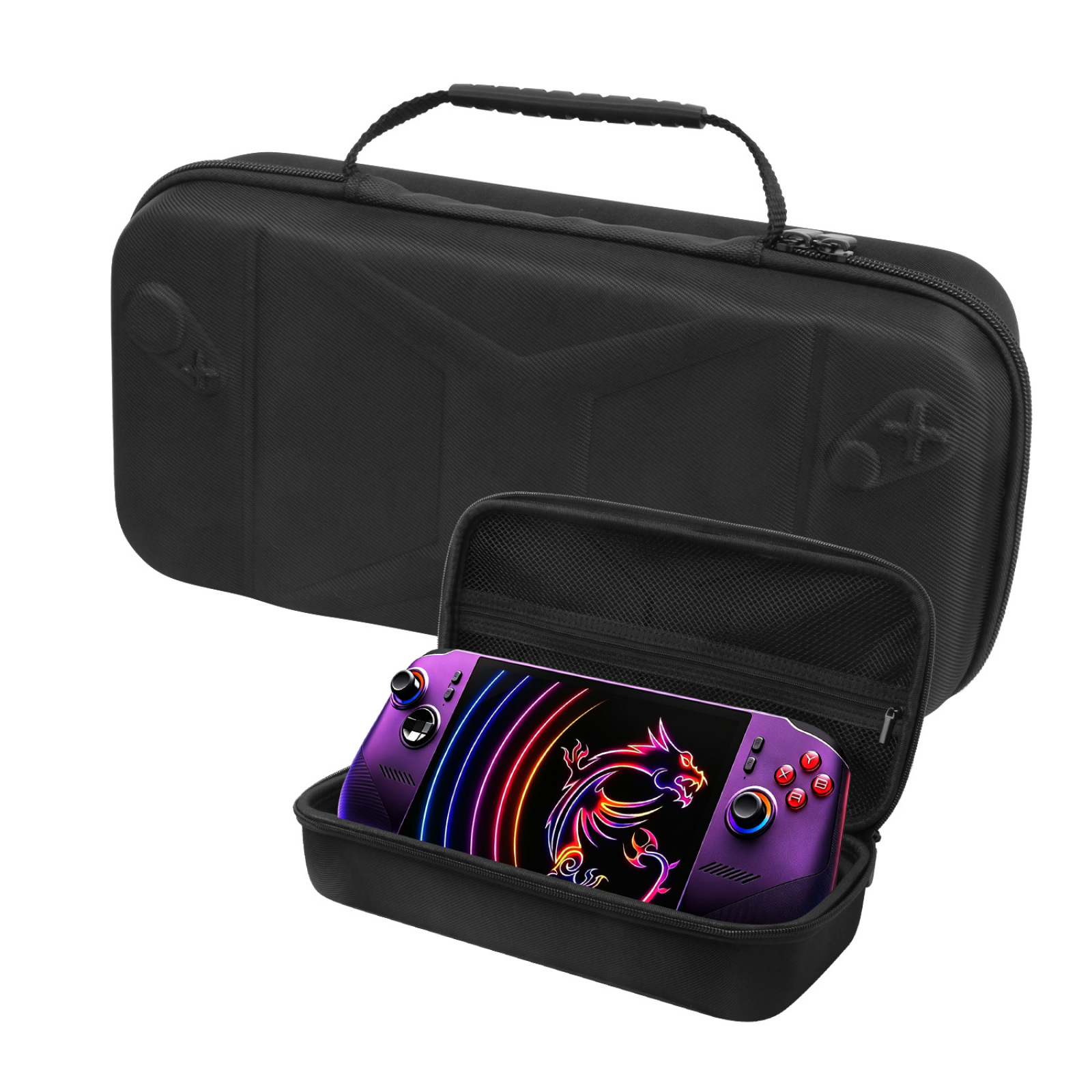 Gaming Console Organizer - MSI Claw 8 EX AI+ 用キャリングケース、ポータブルトラベルストレージバッグオーガナイザー、ハンドヘルドゲームコンソール用耐衝撃ハードシェル