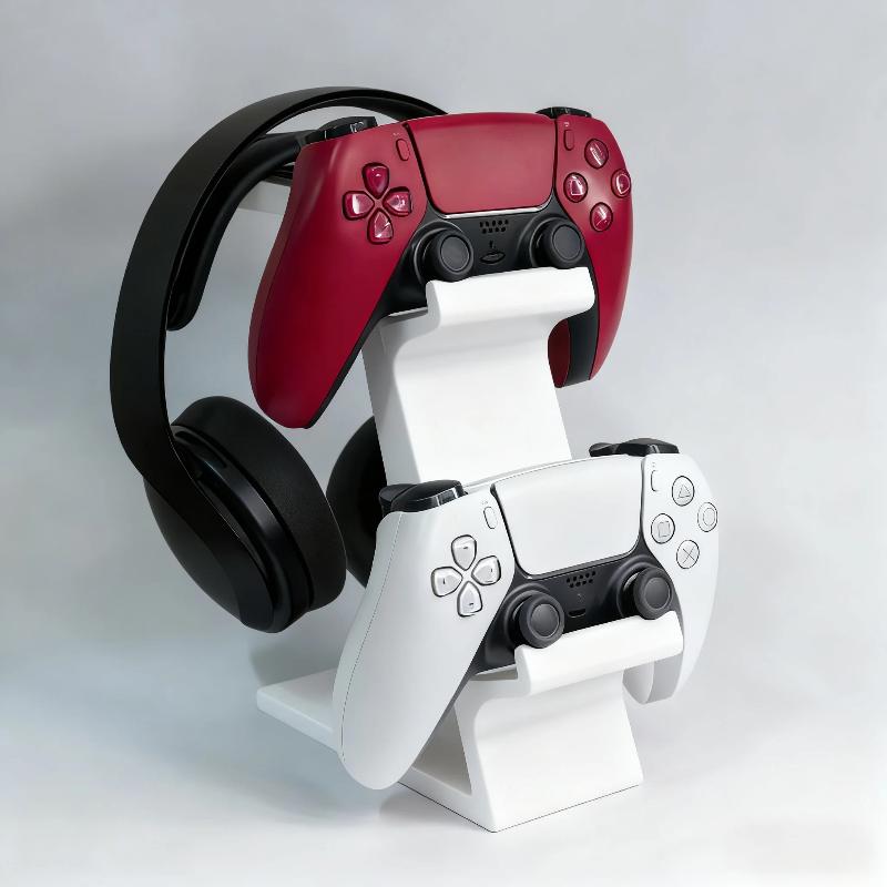 Gaming Console Organizer - 3-in-1 コントローラースタンドとヘッドフォンホルダー、省スペースデスクオーガナイザー、ゲームコンソールとアクセサリー用