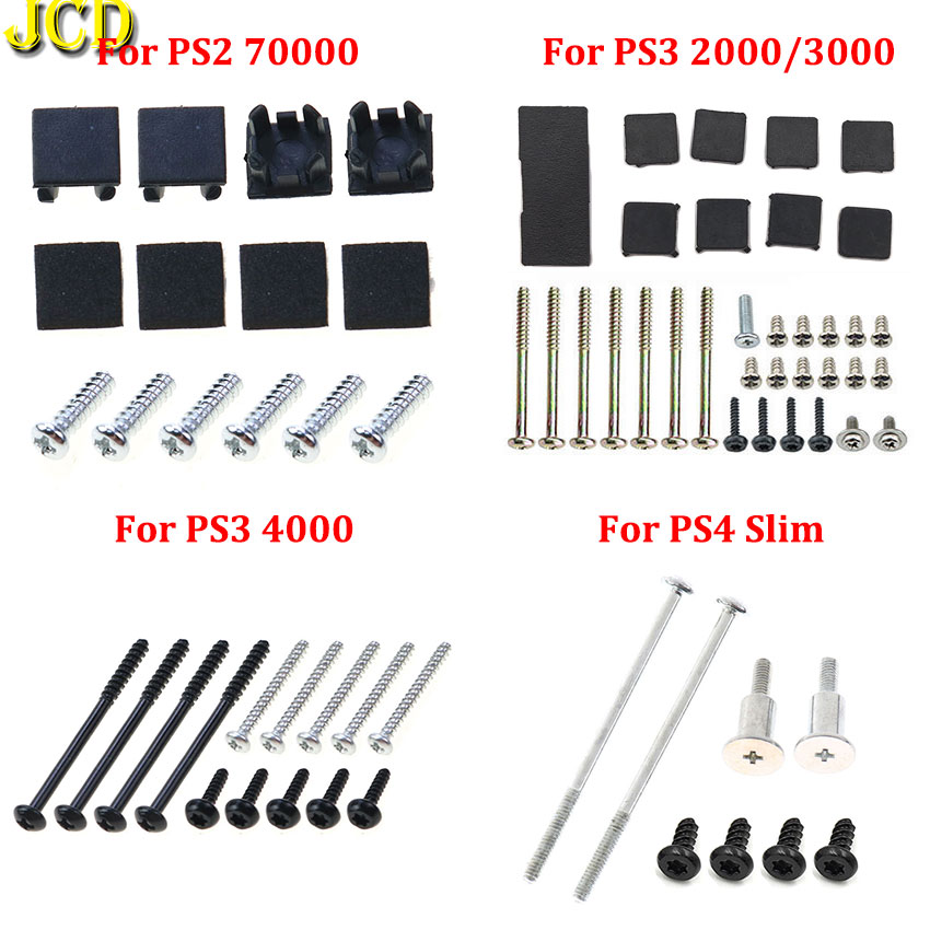 Gaming Console In Tv - JCD PS4 スリムネジネジキットフルセット黒プラスチックゴム足カバー PS3 スリム 2000