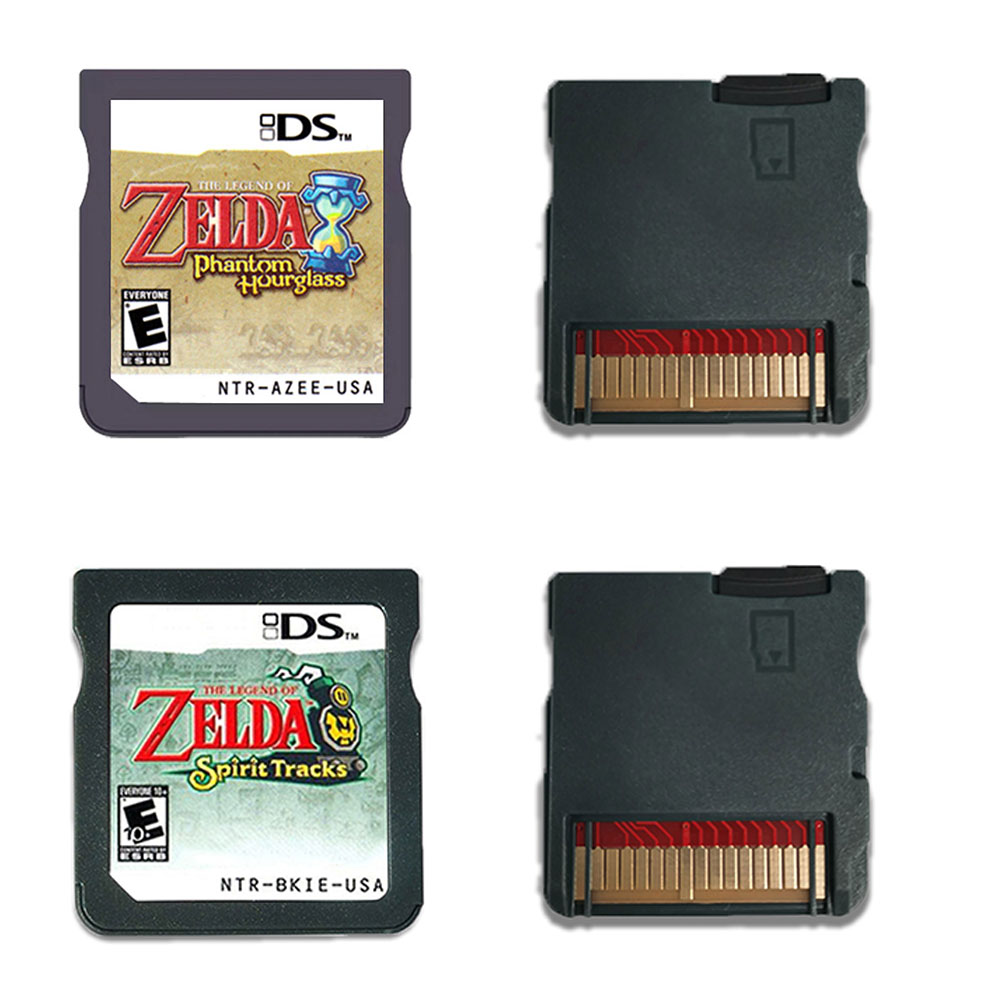 Gaming Console Zelda - 箱入りNDSゲームカード ゼルダの伝説 ファントム・アワーグラス/スピリット・トラックス USA版 (R4版) マニュアルなし