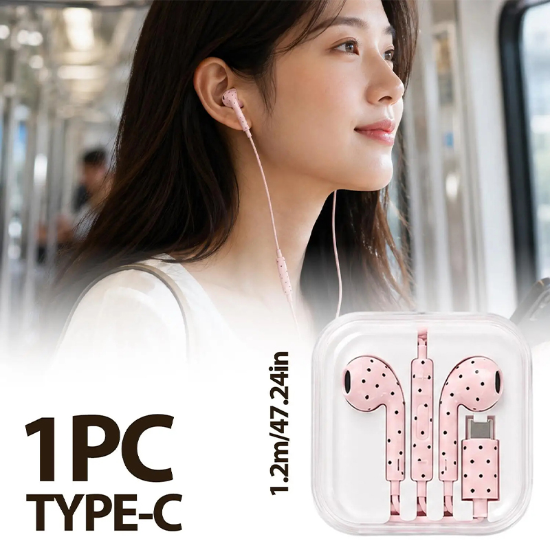 かわいい水玉模様のスター型Cタイプイヤホン、Mi、iPhon - Gaming Headset Wired のレビューと価格