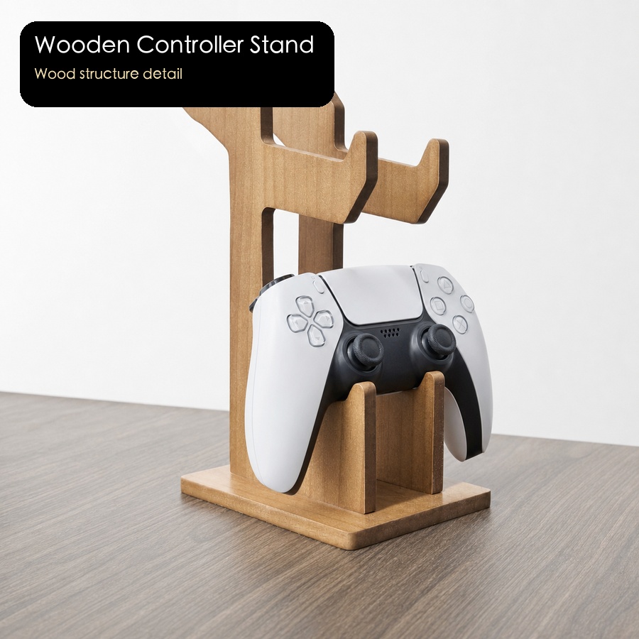 木製ゲームコントローラー展示棚 デュアルデスクトップゲーミン - Gaming Console Organizer のレビューと価格